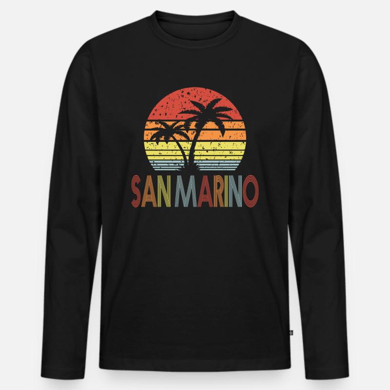 San Marino - Männer Premium Bio Langarmshirt - Schwarz