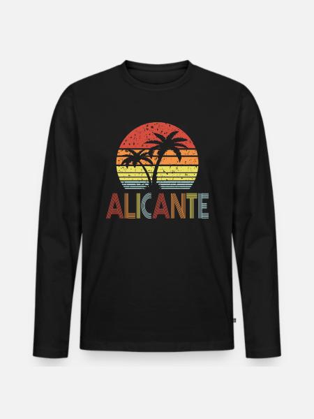 Alicante - Men's Premium Organic Long Sleeve Shirt - black