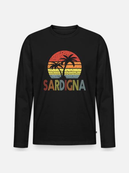 Sardigna - Men's Premium Organic Long Sleeve Shirt - black