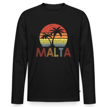 Malte - T-shirt manches longues Premium bio Homme - noir - Devant - Nico (187cm)