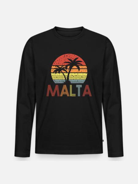Malta - Men's Premium Organic Long Sleeve Shirt - black