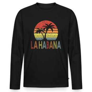 La Havane - T-shirt manches longues Premium bio Homme - noir - Devant - Nico (187cm)