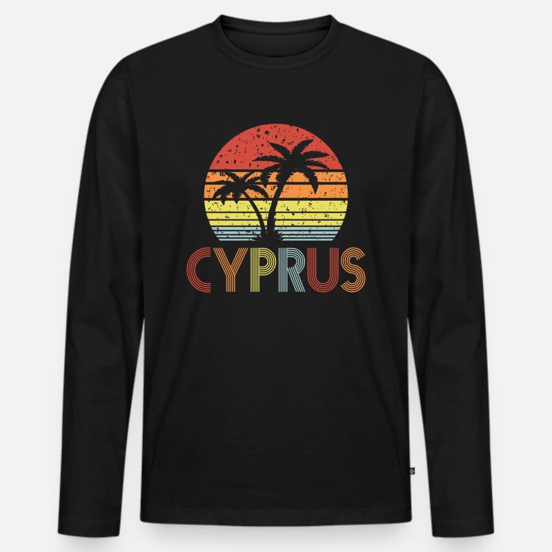 Zypern - Männer Premium Bio Langarmshirt - Schwarz