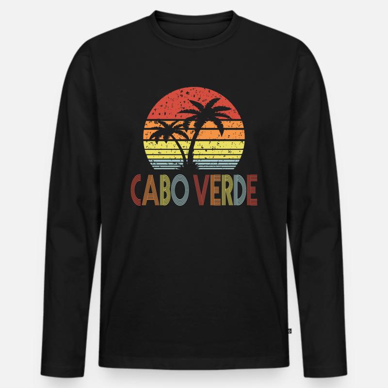 Cabo Verde - Männer Premium Bio Langarmshirt - Schwarz