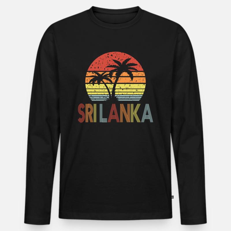 Sri Lanka - Männer Premium Bio Langarmshirt - Schwarz