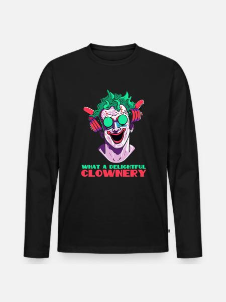 What a delightful clown - Men's Premium Organic Long Sleeve Shirt - black