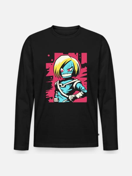General Zombie Rebel Anime - Men's Premium Organic Long Sleeve Shirt - black