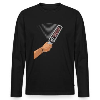 Humorous Heavy Metal Detector - for Metal Fans - Men's Premium Organic Long Sleeve Shirt - black - Front - Nico (187cm)