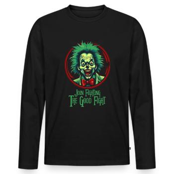 Faites partie de la lutte pour le bien, avec un clown - T-shirt manches longues Premium bio Homme - noir - Devant - Nico (187cm)