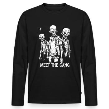 I love zombies, meet the zombie gang - Men's Premium Organic Long Sleeve Shirt - black - Front - Nico (187cm)