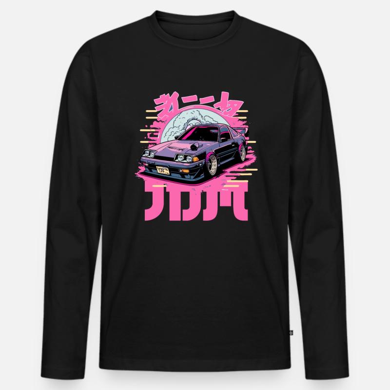 Japanisches Phantasie-Auto-Tuning JDM - Männer Premium Bio Langarmshirt - Schwarz