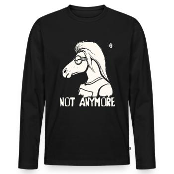 A horse with glasses says: "No more" - Men's Premium Organic Long Sleeve Shirt - black - Front - Nico (187cm)
