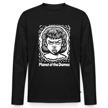 Ladies' Planet: Sci-Fi Fury - Men's Premium Organic Long Sleeve Shirt - black - Front - Nico (187cm)