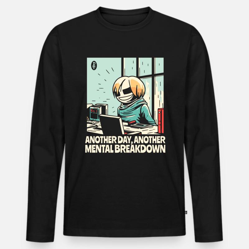Ein weiterer Nervenzusammenbruch im Büro - Männer Premium Bio Langarmshirt - Schwarz