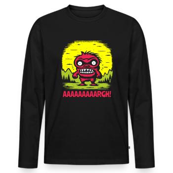 Petit coquin - Toujours en colère - T-shirt manches longues Premium bio Homme - noir - Devant - Nico (187cm)