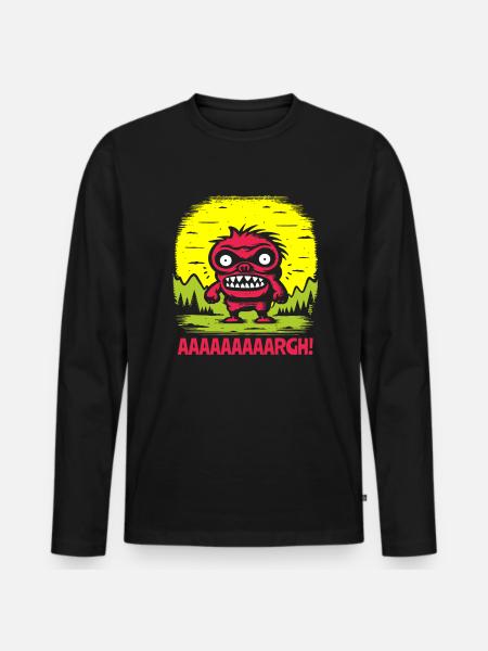 Little Rascal - Always Angry - Men's Premium Organic Long Sleeve Shirt - black