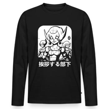 Pour Weebs : Salutations aux amateurs de manga et d’anime - T-shirt manches longues Premium bio Homme - noir - Devant - Nico (187cm)