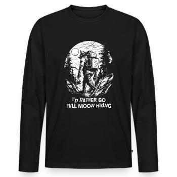 Werewolf goes on full moon hike - Men's Premium Organic Long Sleeve Shirt - black - Front - Nico (187cm)