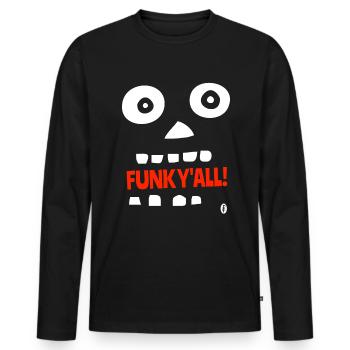 Crazy Cartoon: Funk You All - Men's Premium Organic Long Sleeve Shirt - black - Front - Nico (187cm)