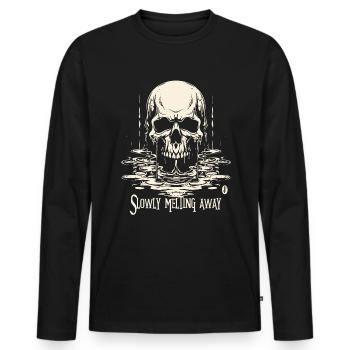 Vieillir et fondre lentement - T-shirt manches longues Premium bio Homme - noir - Devant - Nico (187cm)