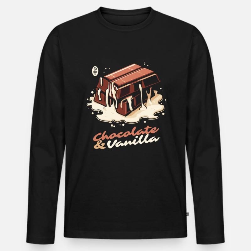 Schokolade und Vanille - Männer Premium Bio Langarmshirt - Schwarz