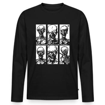 Des zombies créatures nocturnes se cachent dans l’obscurité - T-shirt manches longues Premium bio Homme - noir - Devant - Nico (187cm)