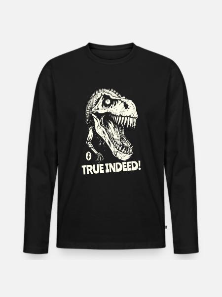 Verily, a dinosaur skull - Men's Premium Organic Long Sleeve Shirt - black