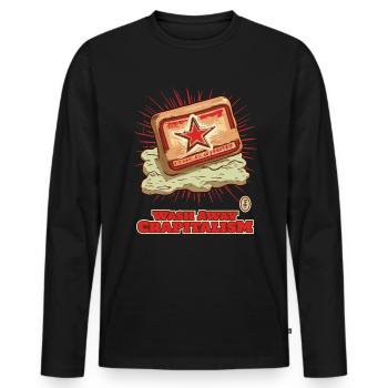 Wash away the poop italism: Communist soap - Men's Premium Organic Long Sleeve Shirt - black - Front - Nico (187cm)