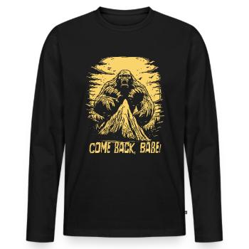 Mega Bigfoot Monster, Come Back Dearest - Men's Premium Organic Long Sleeve Shirt - black - Front - Nico (187cm)