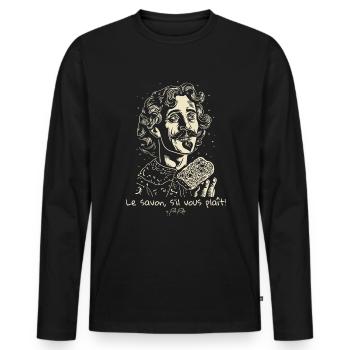 Le savon s il vous plaît, the soap please! - Men's Premium Organic Long Sleeve Shirt - black - Front - Nico (187cm)