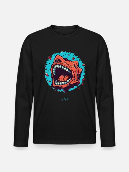 Mouth of Stone - Men's Premium Organic Long Sleeve Shirt - black