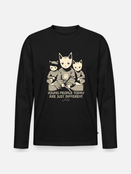 Today's young people are different - Men's Premium Organic Long Sleeve Shirt - black