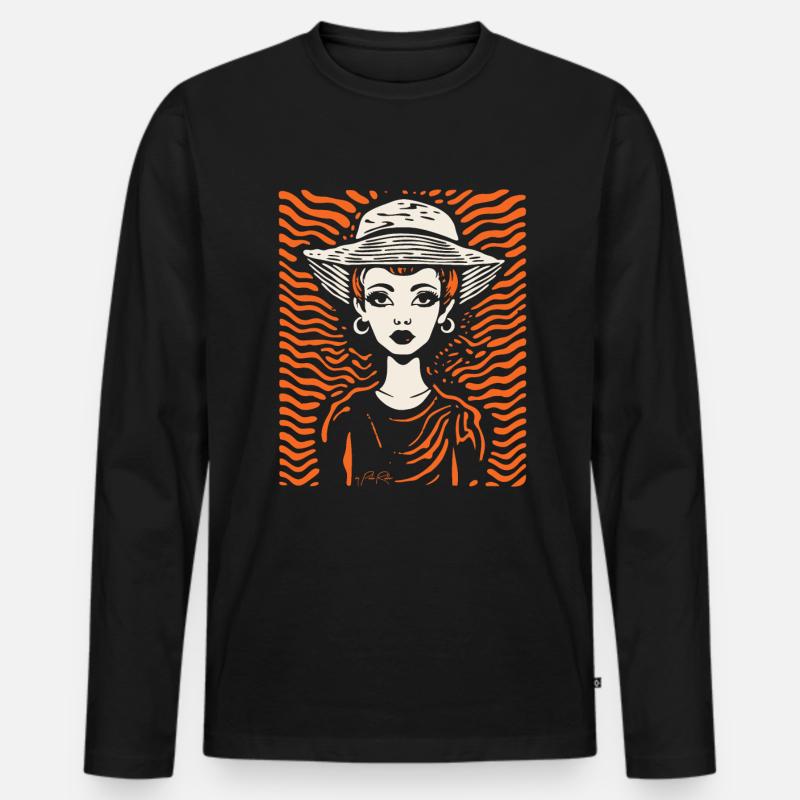 Die stilvolle Frau - Männer Premium Bio Langarmshirt - Schwarz