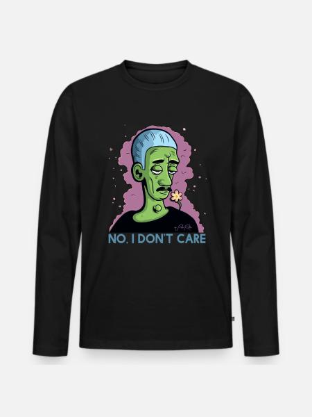 I don't care - Men's Premium Organic Long Sleeve Shirt - black