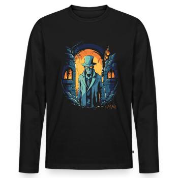 Le Détective : Film Noir Édition Donjon - T-shirt manches longues Premium bio Homme - noir - Devant - Nico (187cm)
