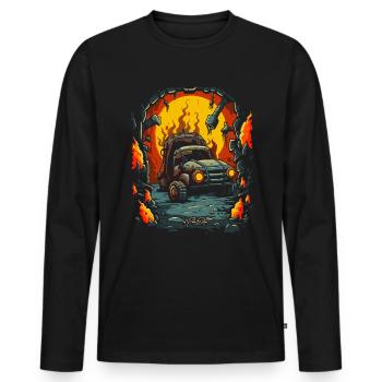 Hell for Mechanics: Dungeon of Junk Cars - Men's Premium Organic Long Sleeve Shirt - black - Front - Nico (187cm)
