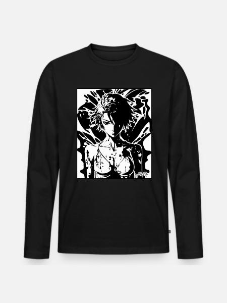 fille d’anime affiche fille - T-shirt manches longues Premium bio Homme - noir