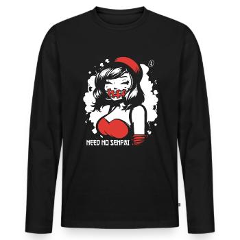 Cette fille n’a pas besoin d’un maître - T-shirt manches longues Premium bio Homme - noir - Devant - Nico (187cm)