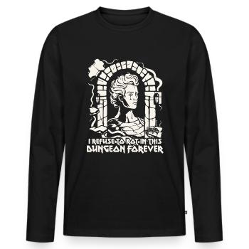 I refuse to rot in the dungeon, work - Men's Premium Organic Long Sleeve Shirt - black - Front - Nico (187cm)