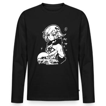 Les filles aiment aussi les voitures JDM - T-shirt manches longues Premium bio Homme - noir - Devant - Nico (187cm)