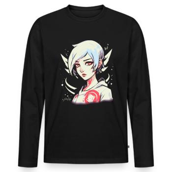 Fille chaude comme moi, Art de fille d’anime - T-shirt manches longues Premium bio Homme - noir - Devant - Nico (187cm)