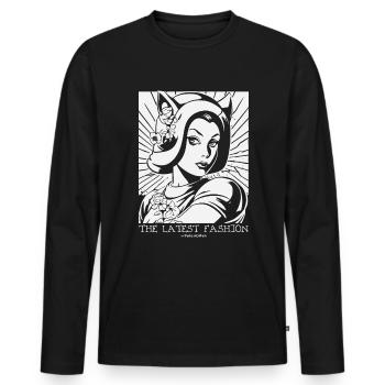 Cat Ears Hats: The Latest Fashion - Men's Premium Organic Long Sleeve Shirt - black - Front - Nico (187cm)