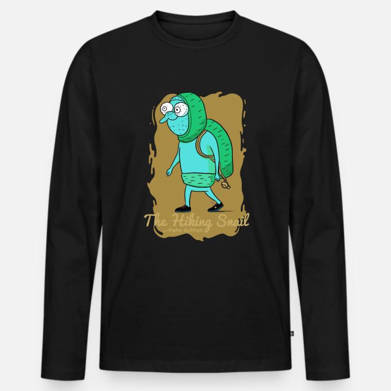 Der Wandernde Schnecke - Männer Premium Bio Langarmshirt - Schwarz