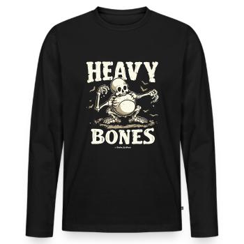 Dicker Skelett mit massiven Knochen - Männer Premium Bio Langarmshirt - Schwarz - Vorne - Nico (187cm)