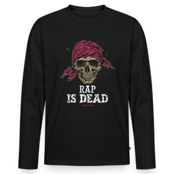 Skull Pirate, le rap est mort - T-shirt manches longues Premium bio Homme - noir - Devant - Nico (187cm)