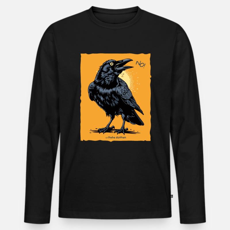 Nein, sagt die Krähe - Männer Premium Bio Langarmshirt - Schwarz