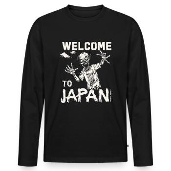Bienvenue au Japon, Zombie - T-shirt manches longues Premium bio Homme - noir - Devant - Nico (187cm)