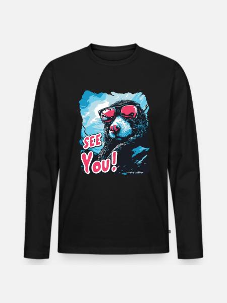 Goodbye, the cool blind mole - Men's Premium Organic Long Sleeve Shirt - black