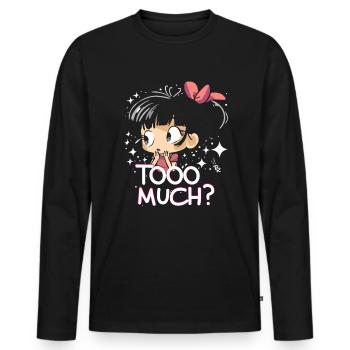 Too much, cute anime girl - Men's Premium Organic Long Sleeve Shirt - black - Front - Nico (187cm)