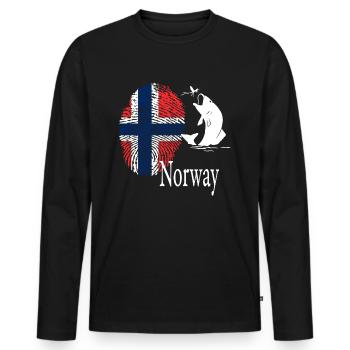Norwegen Vintage Geschenk - Männer Premium Bio Langarmshirt - Schwarz - Vorne - Nico (187cm)